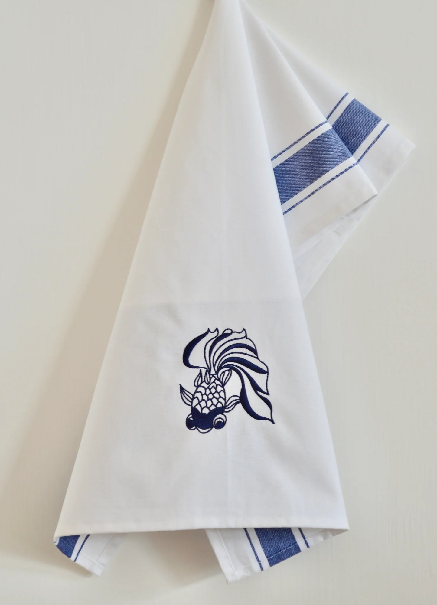 ZEST of Asia Tea towel with Blue Goldfish