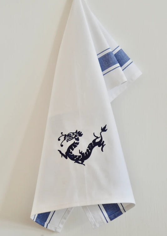 ZEST of Asia Tea towel with Blue Dragon