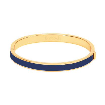 BANGLE - Clasp bracelet in gilded metal and lacquer. size 1. Color : Navy