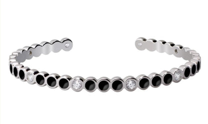 Lumi Bangle - Black and Zircons