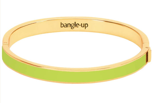 BANGLE SIZE 1 Color-block lacquer clasp bracelet in gilded metal Green Flash