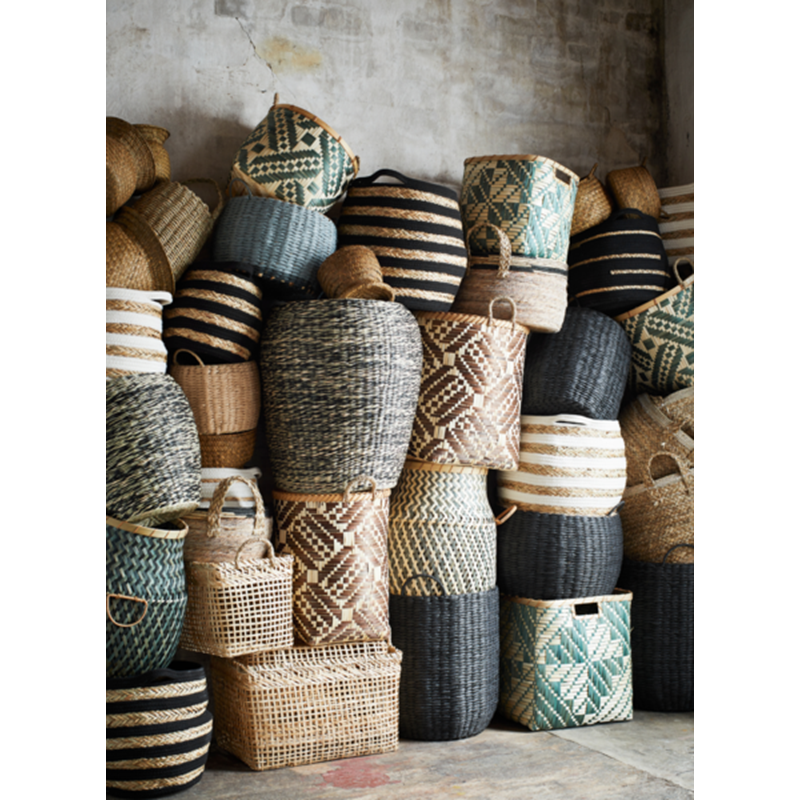 Black Striped Basket M