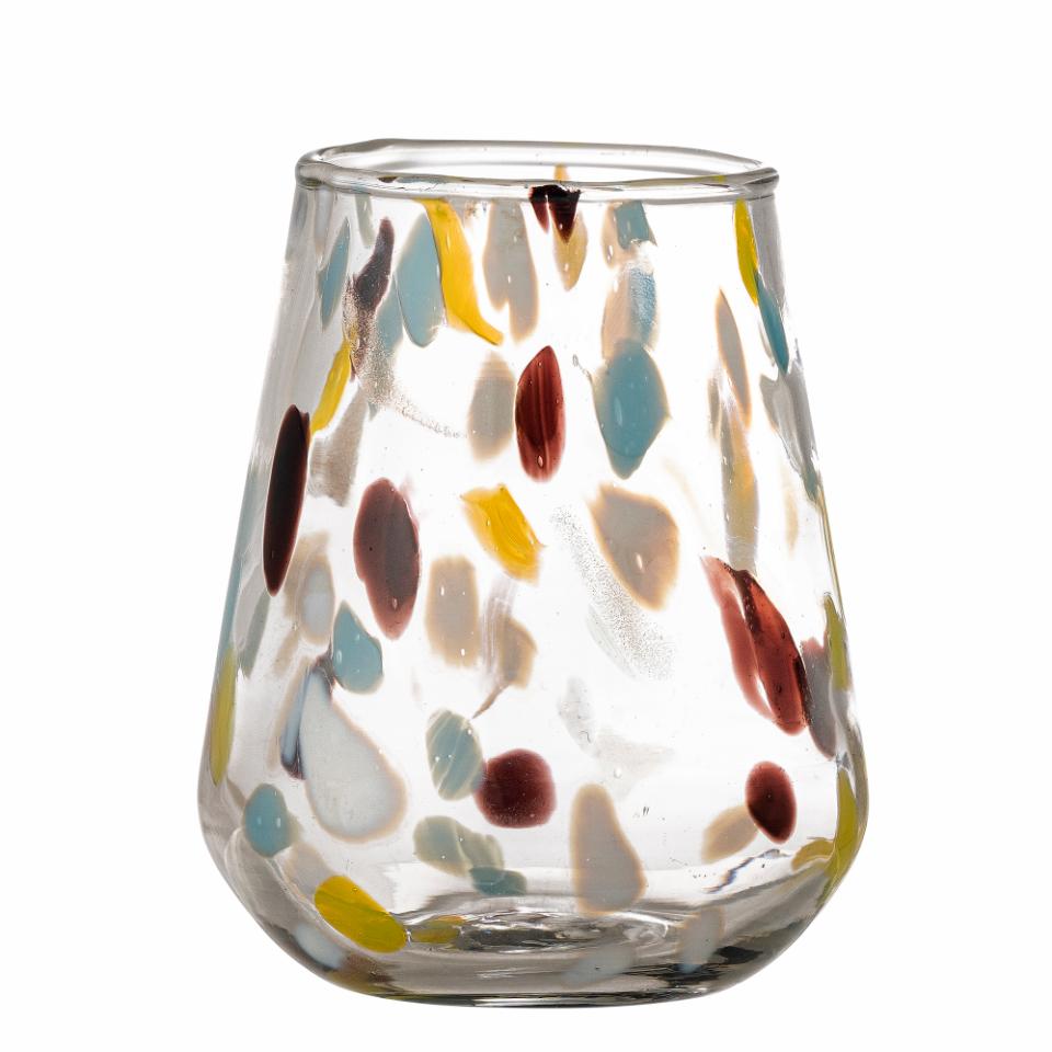 Kenji Drinking Glass Yellow Recycled Glass