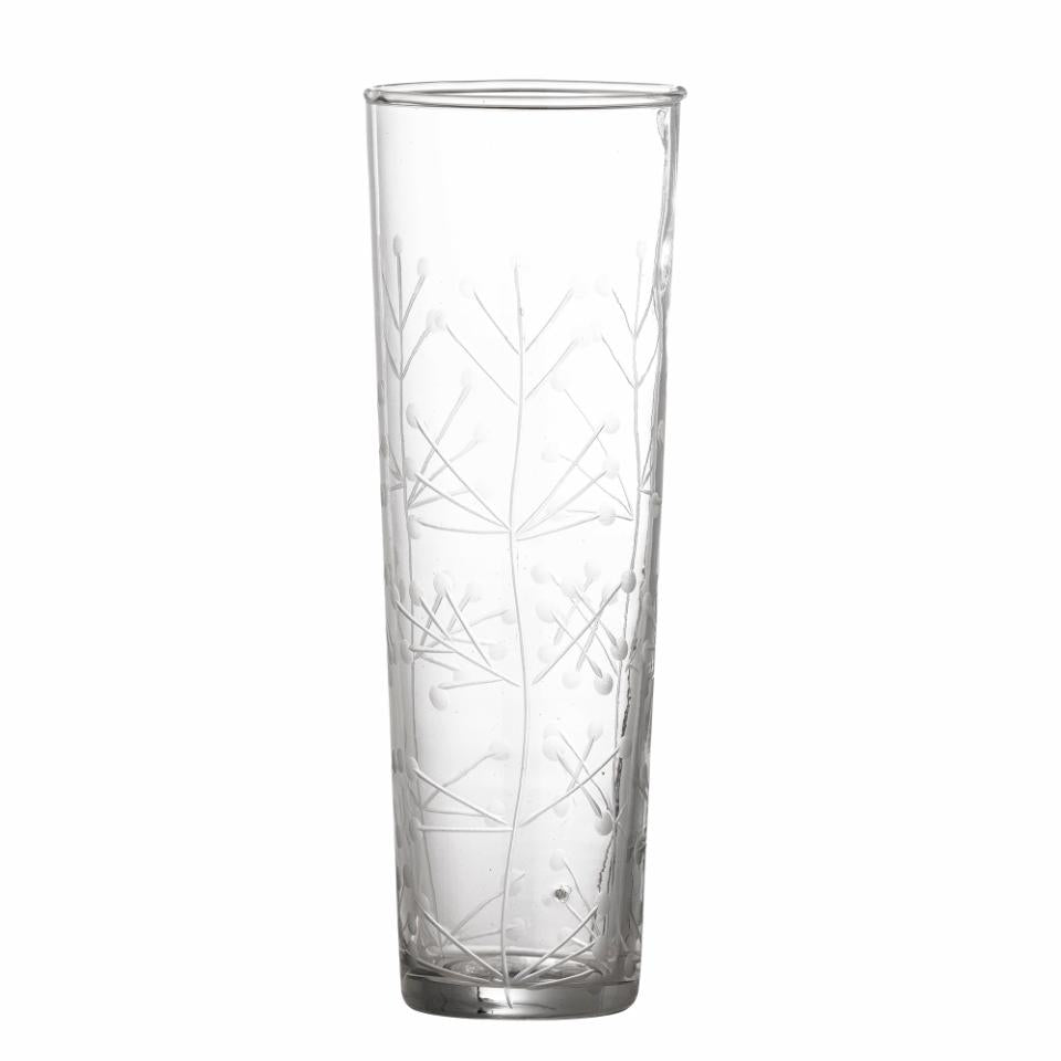 Aki Drinking Glass Clear Recycled Glass Frosted Pattern