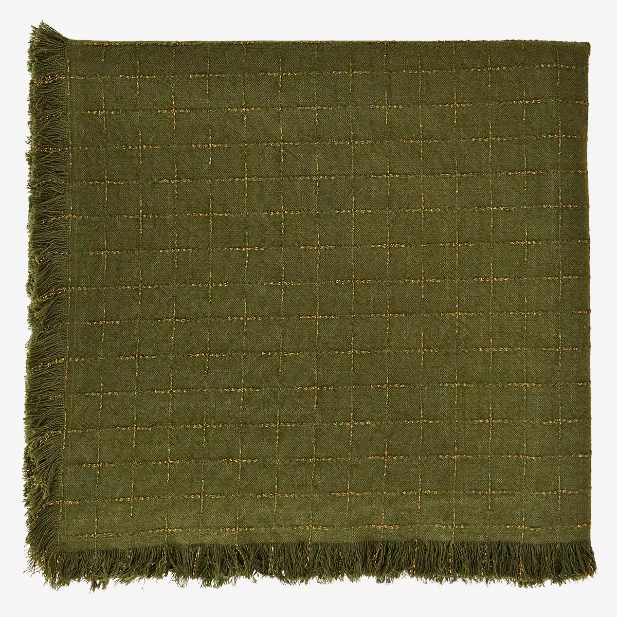 Green checked table cloth