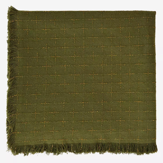 Green checked table cloth