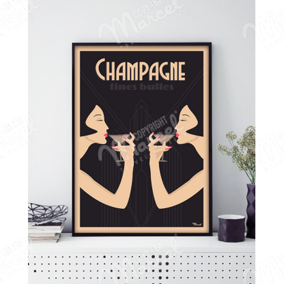 Poster CHAMPAGNE « Fine Bubbles »