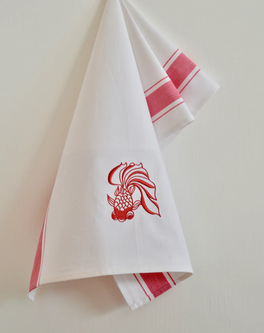 ZEST of Asia Tea towel with Red Goldfish