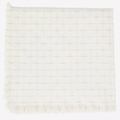 White checked table cloth