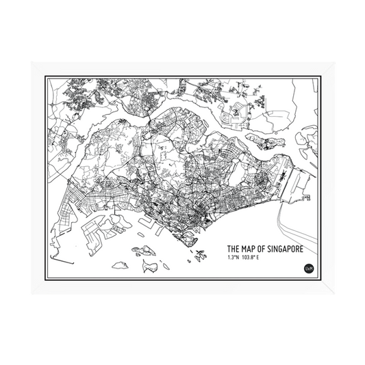 Singapore Map Monochrome