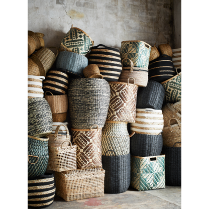 Black Striped Basket L