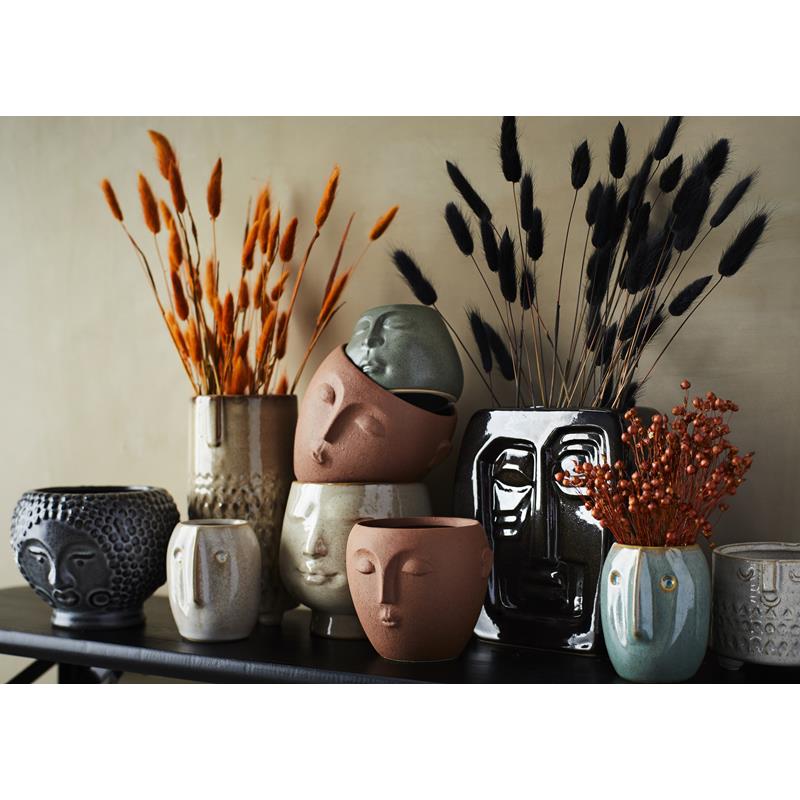 Face Flower Pot White